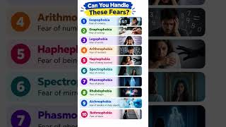 10 Phobias 😨 || Learn English| You Handle These Fears? #Phobias #Psychology #Shorts #english