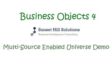 Business Objects 4x Information Design Tool - Multi-Source Enabled Universe