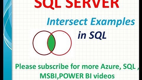 Intersect in Sql Server | sql intersect examples | sql tutorials