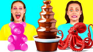 Chocolate Fountain Fondue Challenge | Funny Food Challenges by KaZaZa