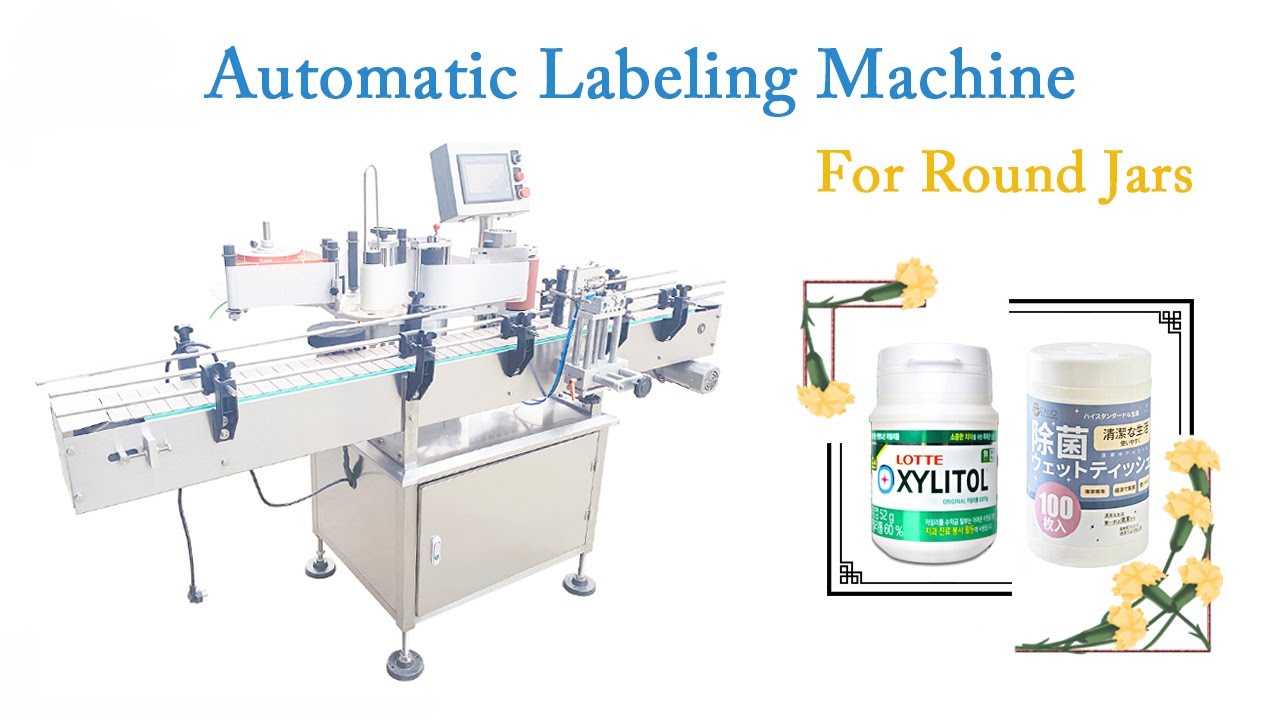 Automatic Plastic Jar Clamping Bottle Sticker Labeling Machine Hair ...