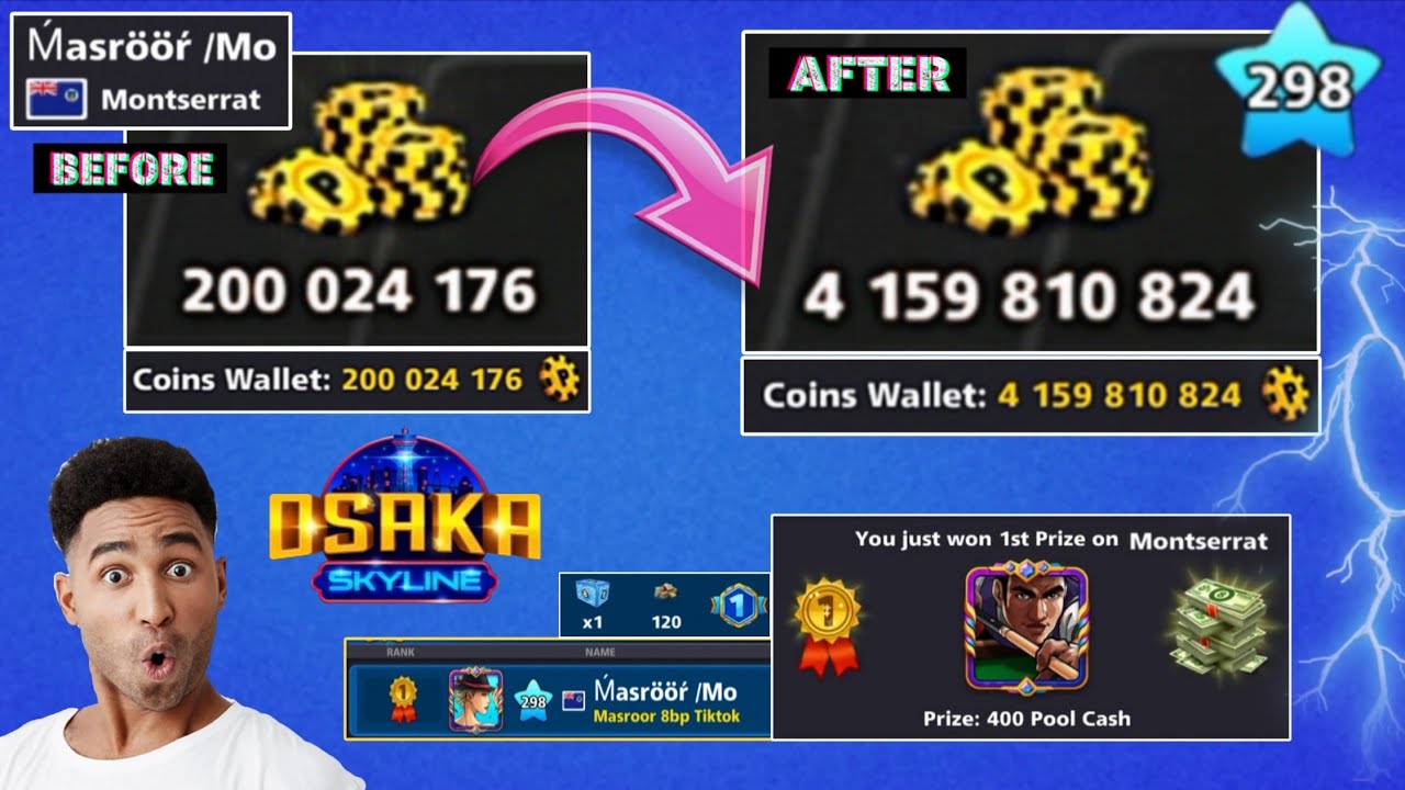 From 200M to 4 BILLION (4159M) Coins 😎 OMG | Country & League TOP 🔥  8 ball pool