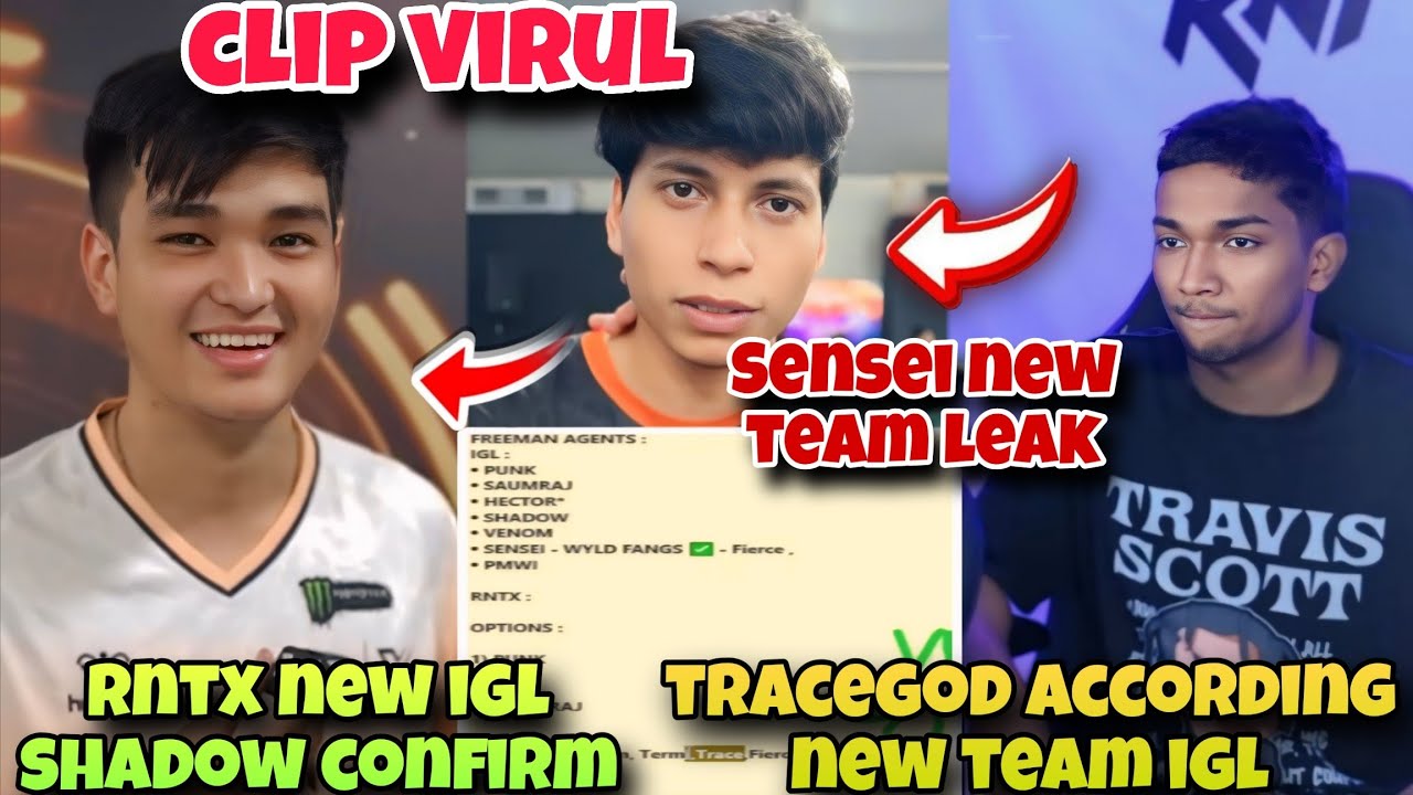 RNTX New IGL Shadow Confirm 🚨 Sensei New Team Leak 🥶 Tracegod According new IGL 😱 clips virup 🚨