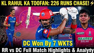 KL Rahul ka Toofaan! DC vs RR Full Match Highlight &amp; Analysis | Mitchell Starc 3 Wickets! | IPL 2026