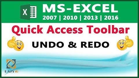 MS Excel Tutorial in HINDI - Lesson 05 Undo and Redo options in Excel