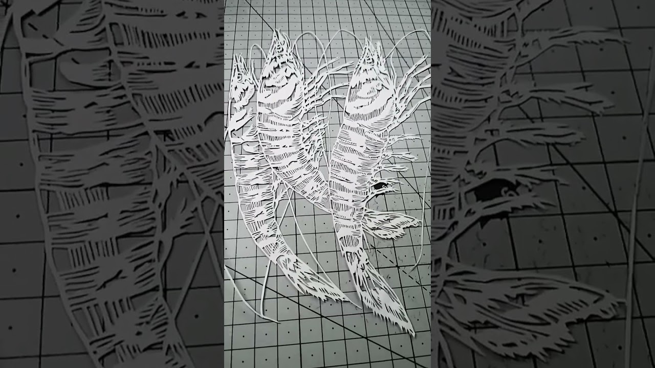 Paper Cutting Prawns/Art &Craft Channel 