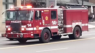Boston, MA Engine 14 and Ladder 4 responding to local alarms 4/9/22