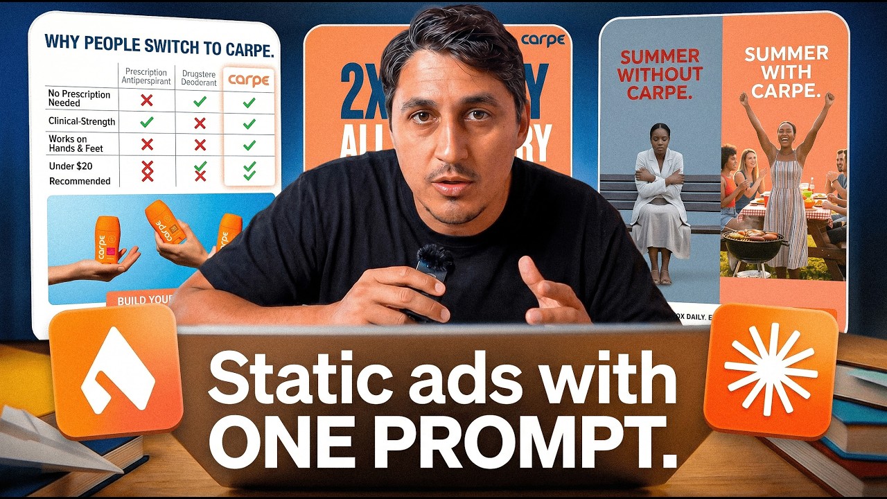 50 High-Converting AI Static Ads in 90 Seconds (The Exact Workflow)