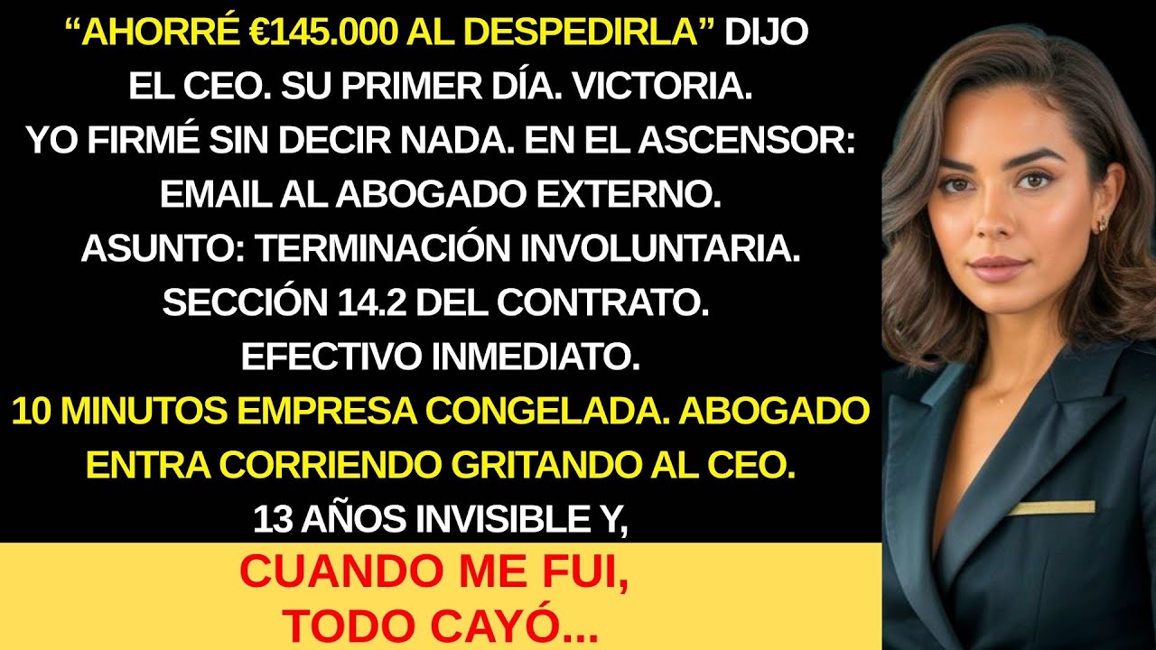 AHORRÉ €145K AL DESPEDIRLA DIJO EL CEO SU PRIMER DÍA, 10 MINUTOS, ABOGADO ENTRÓ GRITANDO.