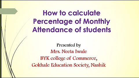 Calculation of monthly Attendance of Students- Eas...