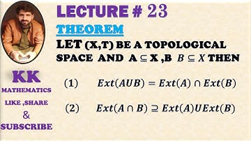 THEOREM ON EXTERIOR /  Ext(AUB)=Ext(A) Intersection Ext(B)