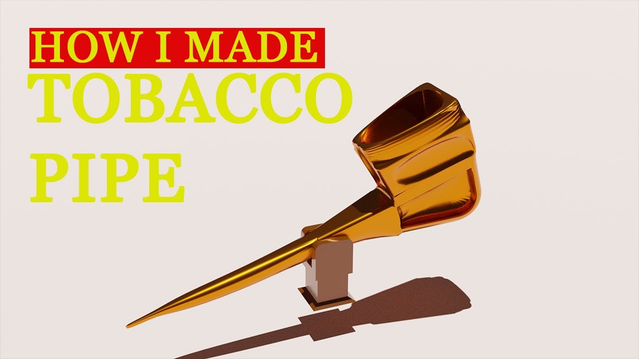 Golden Tobacco Smoke Pipe Modelled In Blender Speed Level Design