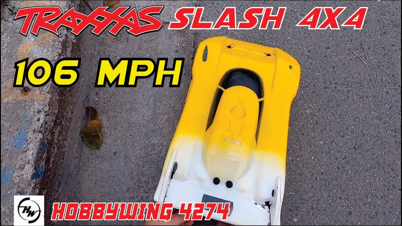 Traxxas Slash 4x4 Speed run - Hobbywing Max 6 esc & Hobbywing 4274 motor