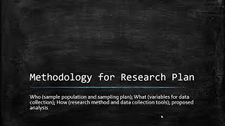 Developing a Research Plan: An Overview