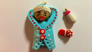 Clay Time -Make A Babydoll, Milk Bottle. Rattle Toy Model Tutorial Craft Easy Diy