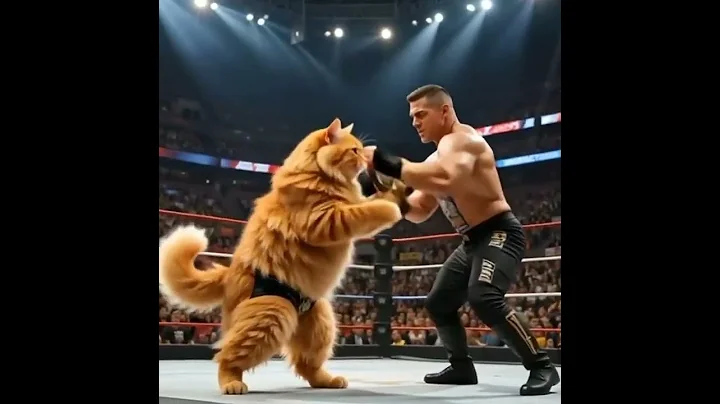 Video 8548131: fight cat cartoon, cat fight funny cute, golden cat