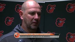 Brandon Hyde after the Orioles beat the Angels in 16 innings