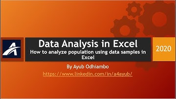 How to analyze population using data samples in Excel