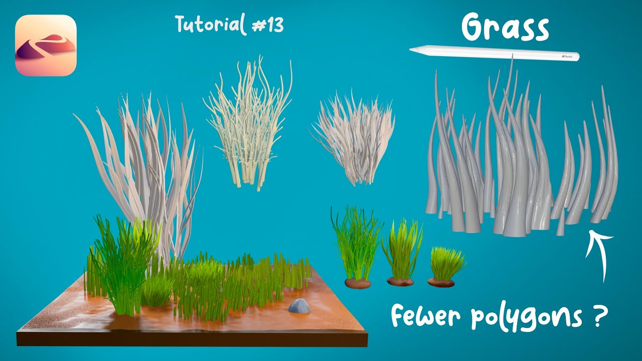 Erba in 3D (GRASS) NOMAD SCULPT TUTORIAL 13 YouTube