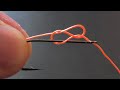How to tie a hook with a figure eight knot.
