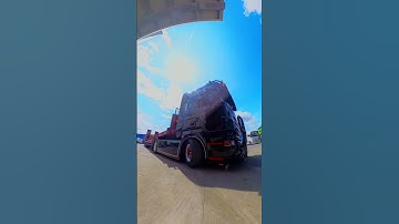 AMAZING SCANIA R V8 open pipe sound #truck #openpipe #scaniav8