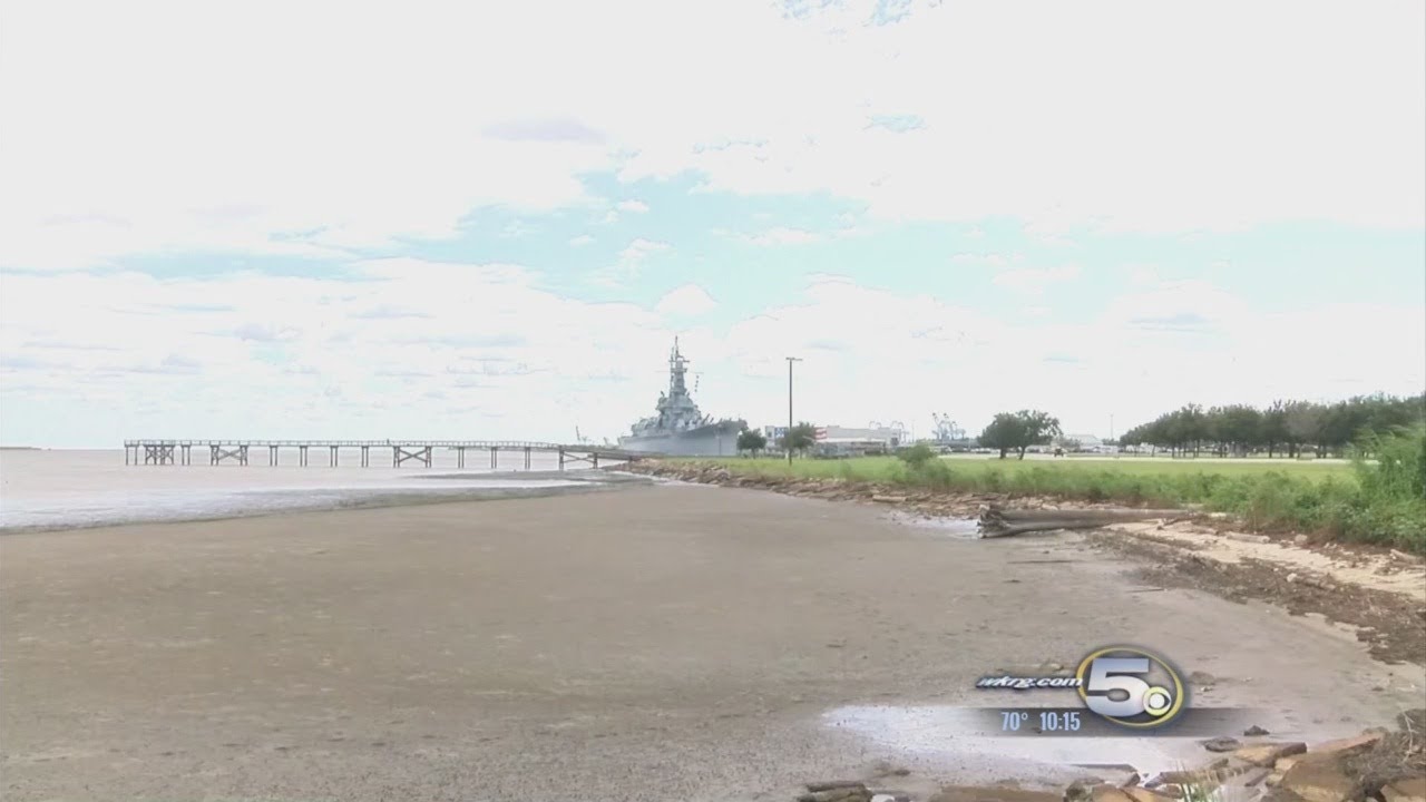 Low Water Levels Seen in Mobile Bay