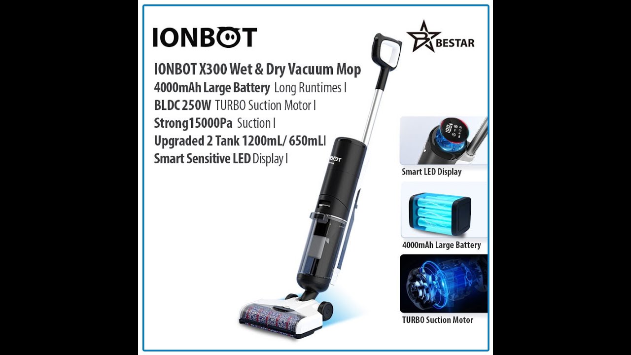 IONBOT X300 WET DRY Cordless Handheld Vacuum Cleaner Mop YouTube