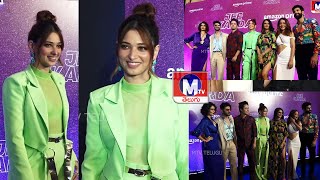 Tamanna Bhatia Looks Gorgeous In Green Dress At Jee Karda Screening Mtv Telugu