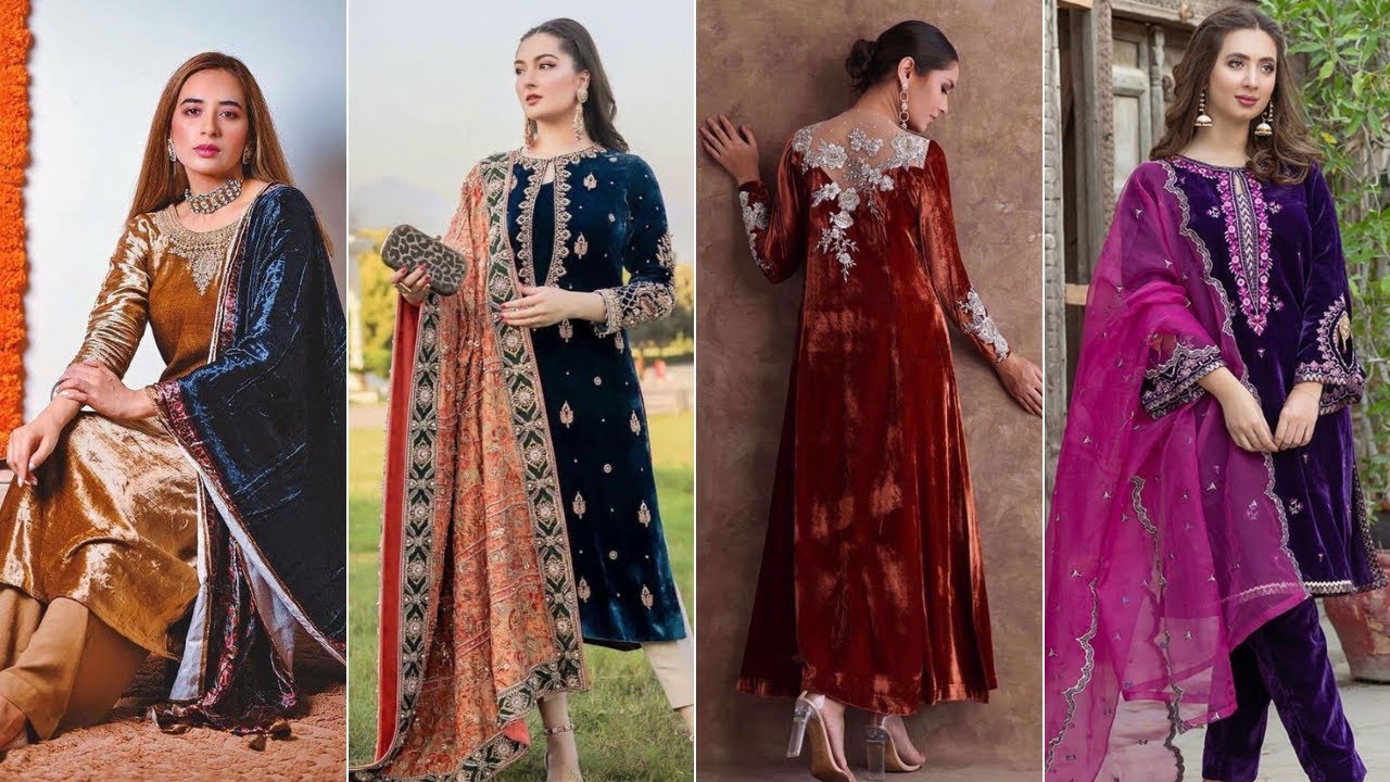 Latest Party Wear Velvet Dresses 2021 | Velvet Suit Designs For Pakistani  Weddings. - YouTube