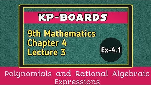 mathematics for  class 9th | Chapter 4 Algebraic Expressions | what is polynomial | Exercise 4.1 |