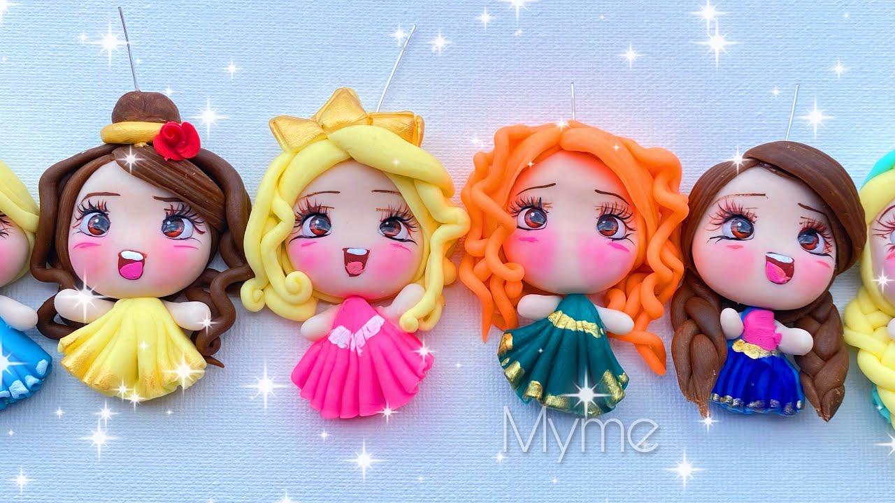 Princesitas en pasta flexible - como hacer muñecas de porcelana fria -  biscuit - Princesas Disney - YouTube