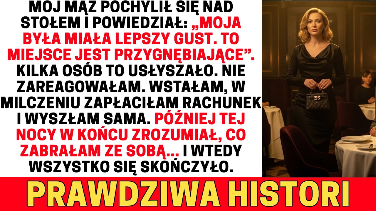 MÓJ MĄŻ POCHYLIŁ SIĘ I POWIEDZIAŁ NA ŚRODKU RESTAURACJI: „MOJA BYŁA MIAŁA LEPSZY GUST”