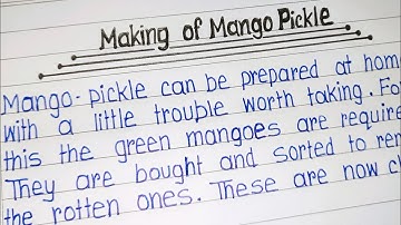 Flow Chart on Making of Mango Pickle /How to make Mango Pickle #processing #writing #mangopickle
