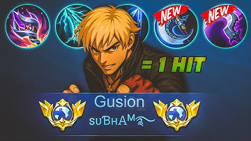 GLOBAL GUSION ONE SHOT BUILD🔥 WITH ASSASSIN EMBLEM 2025 TUTORIAL😱!! (MUST TRY) -MLBB