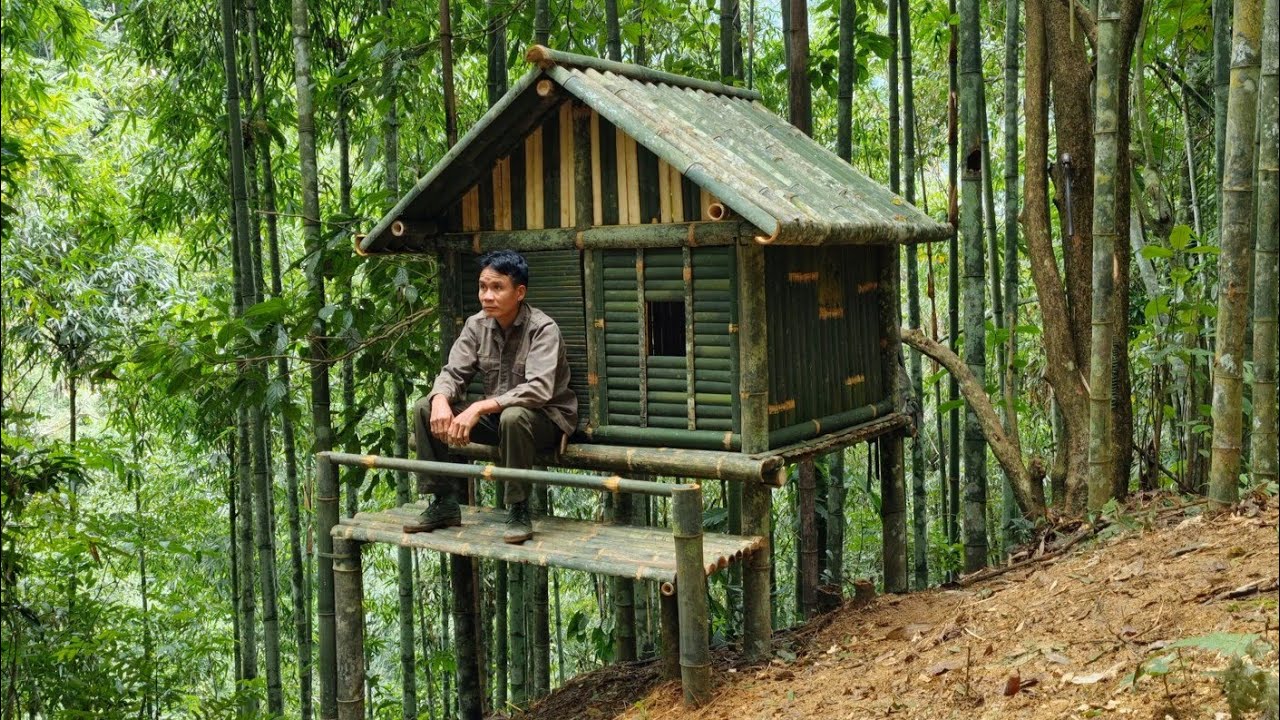 I built a wonderful bamboo house, a warm shelter where I could survive alone.