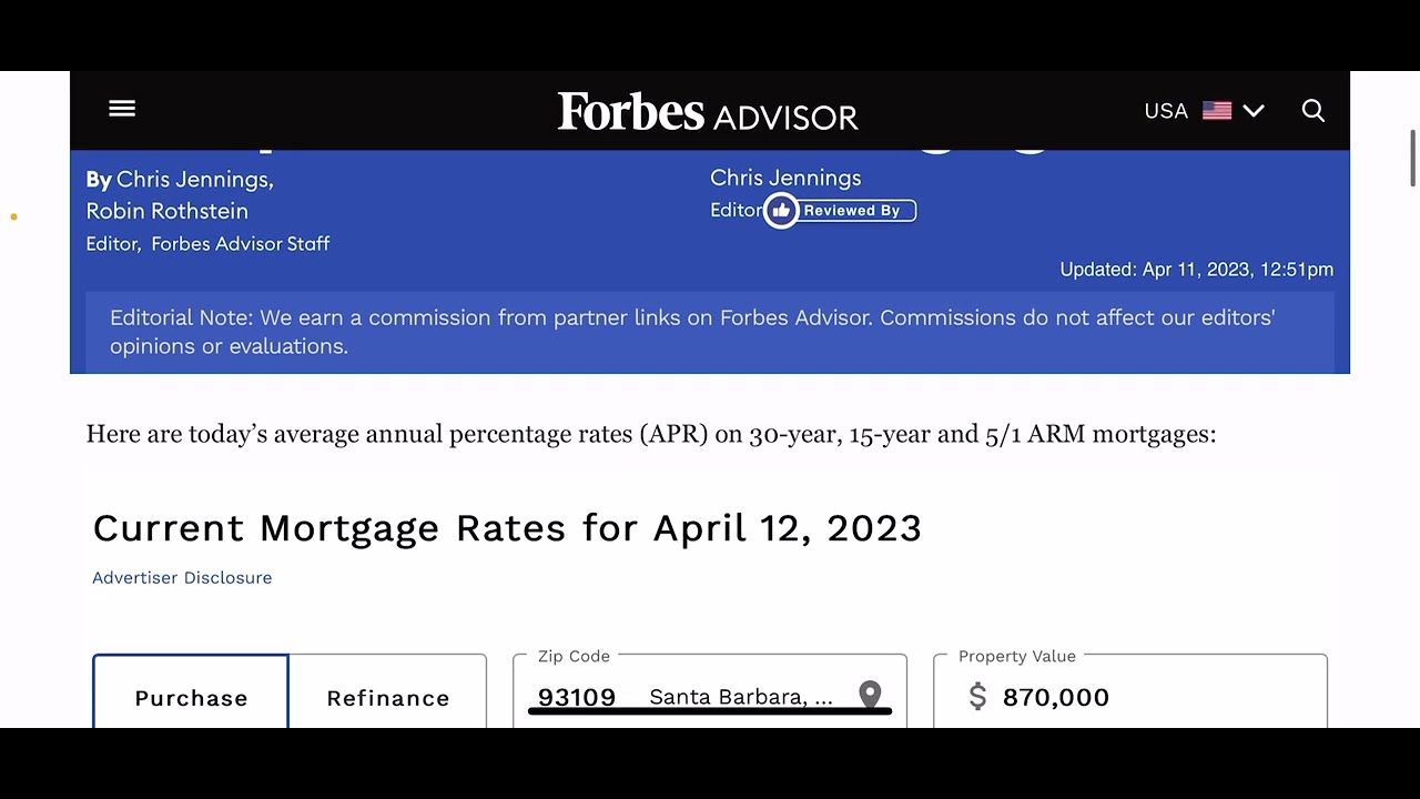 Compare today's mortgage and refinance rates, April 11, 2023 YouTube