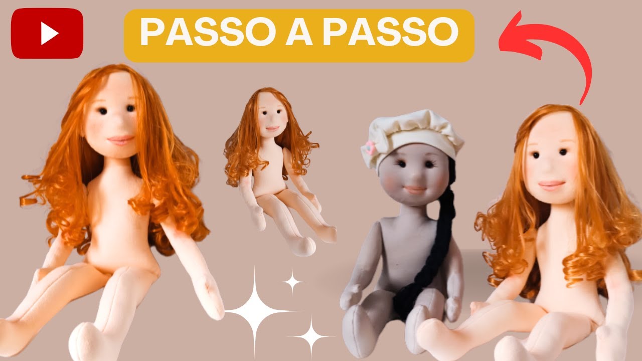 Aprenda a fazer a Boneca de Pano Modelada 59cm 🚨Em Poucos Passos