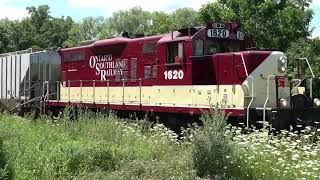 Ontario Southland short line at 2 crossings, Ingersoll, Ontario. Locomotive 1620.