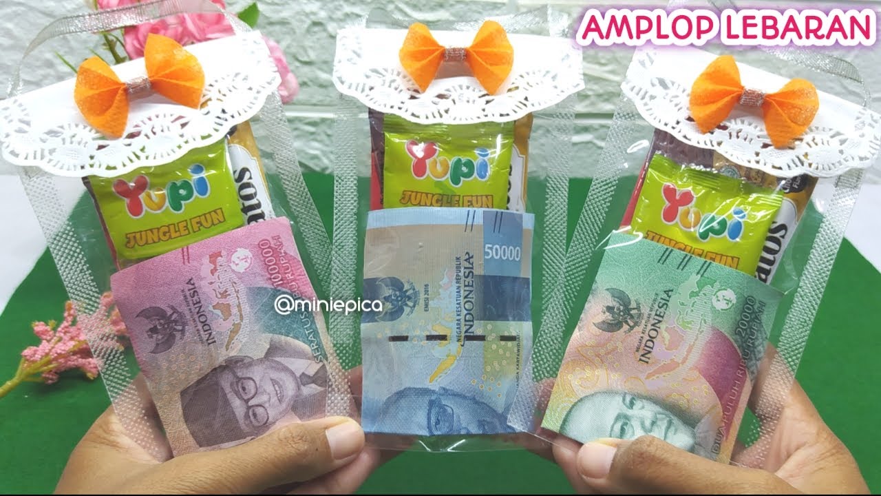 MEMBUAT AMPLOP LEBARAN DARI POUCH | amplop lebaran unik dan mudah | @miniepica