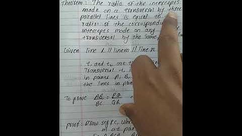 10th class 1. Similarity, Property of three parallel lines and their transversals.