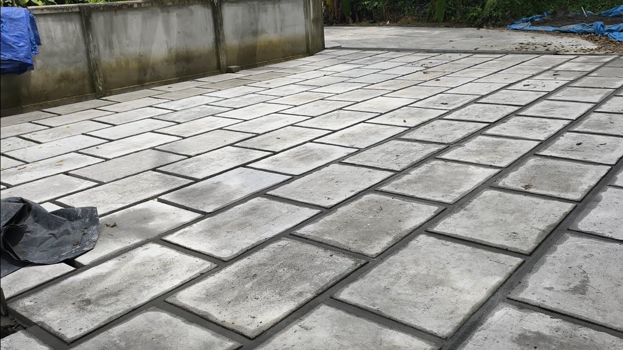 കോൺക്രീറ്റ് ടൈൽ കുറഞ്ഞ ചിലവിൽ വീട്ടുമുറ്റം മനോഹരമാക്കാം പാർട്ട് -1