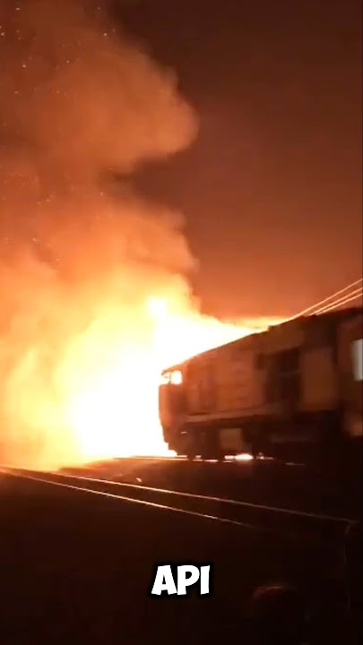 Kereta terjang kobaran api #kai #keretaapi #train #viral #shorts