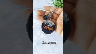 Elegant Black &amp; Silver Resin Name Keychain 🖤✨ | Personalized Handmade Gift #diy #resinkeychain