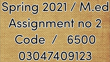 AIOU Solved Assignment No 2 Code 6500 Spring 2021 |