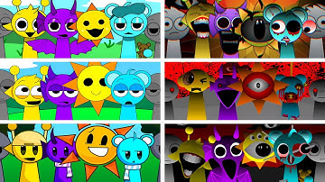 INCREDIBOX SPRUNKI BUT MIX! SIMON AND DURPLE AND MR  SUN AND SKY IN ALL DIFFERENT MODS!