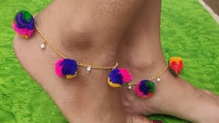 #Navratriipayal // pom pom jewelllery // navratrii special payal ideas||