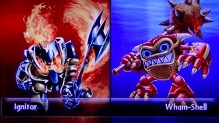 SKYLANDERS GIANTS LEGENDARY IGNITOR VS WHAM SHELL