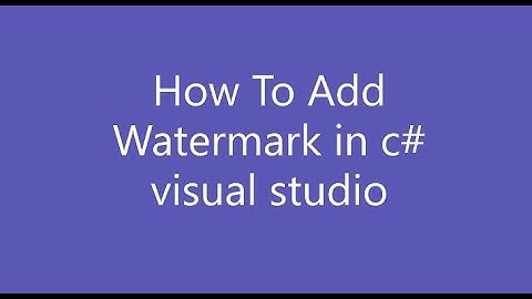 How to add watermark in text box c# visual studio