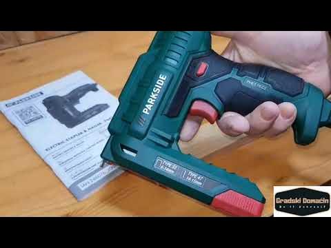 Parkside YouTube & C2 Electric nailer PHET Unboxing&Review - 15 stapler