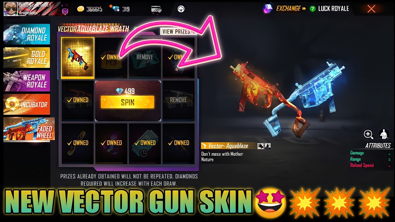 I GOT NEW DOUBLE VECTOR SKIN FREE FIRE// NEW FADED WHEEL EVENT // DOUBLE VECTOR SKIN IN FREE FIRE//